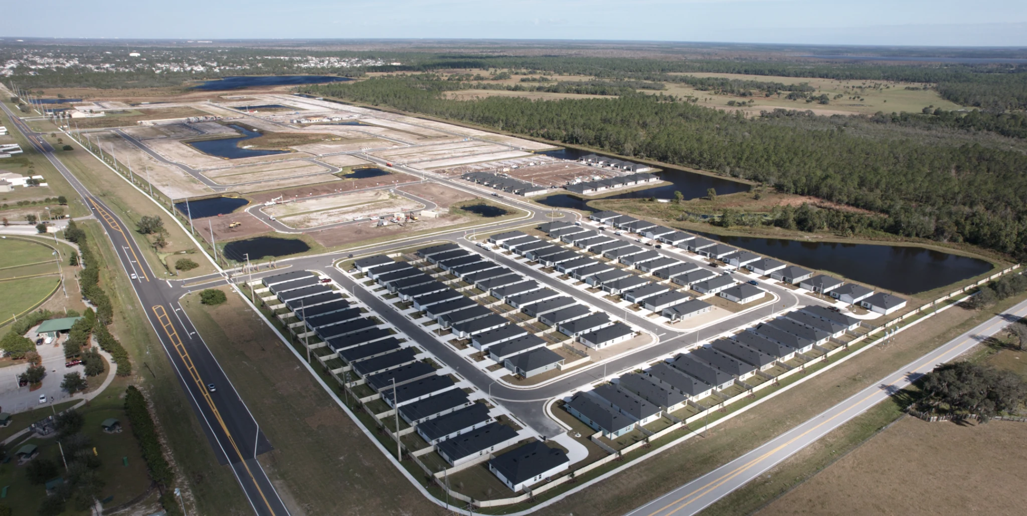 Aerial view of Preserve at Poinciana build-to-rent community in Poinciana, Florida